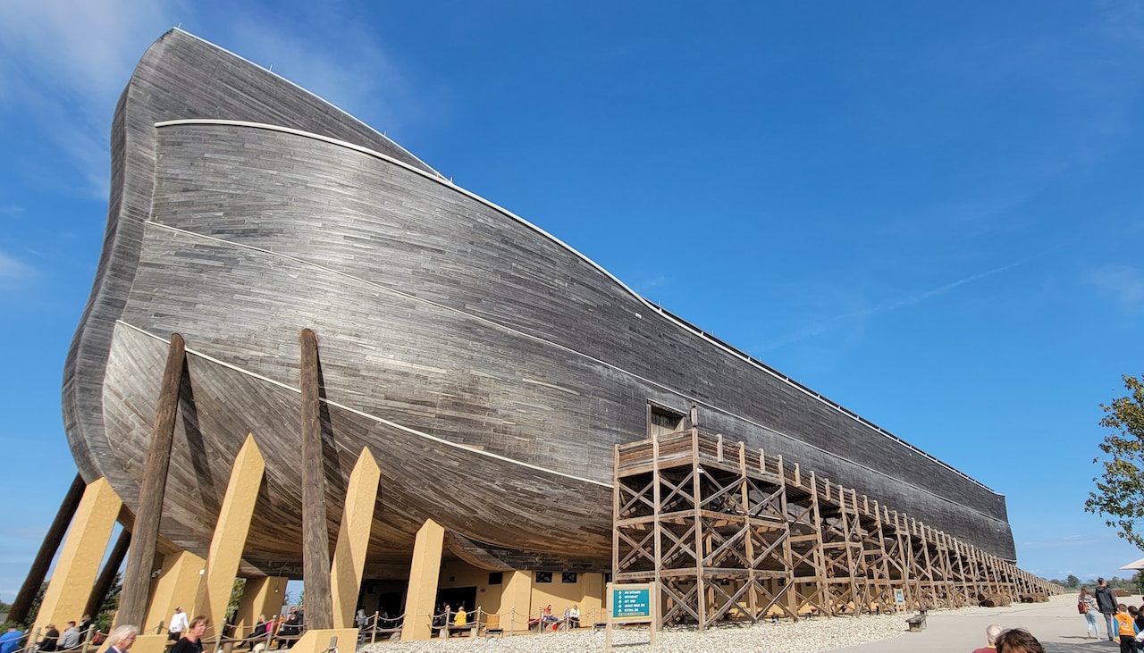 The massive wooden structure that is the recreated ark