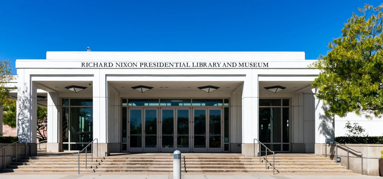 Entrance to the Nixon Library & Museum