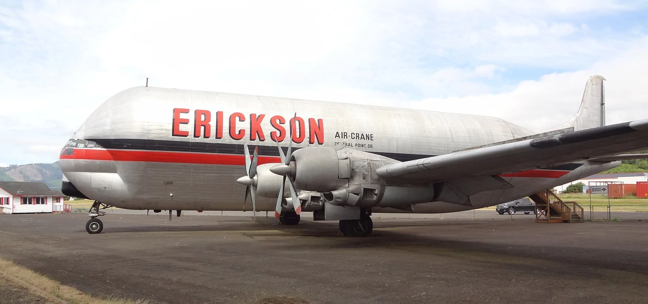 An airplane exhibit at the Tillamook Air Museum