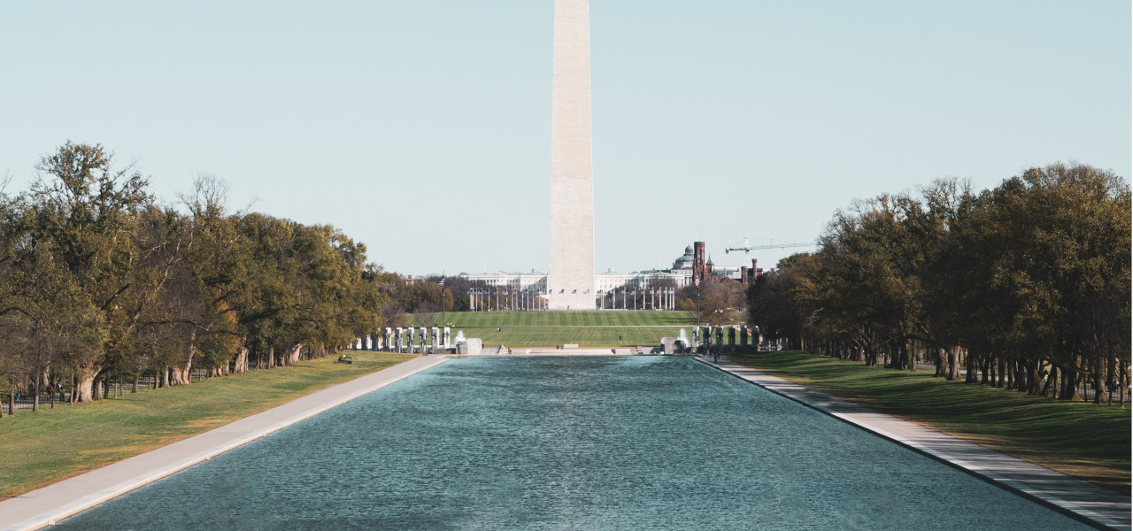 National Mall in Washington DC looking toward the Washington Monument