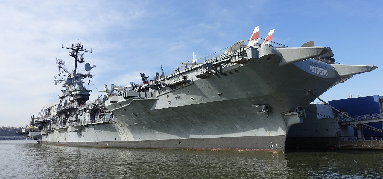 The USS Intrepid anchored in New York