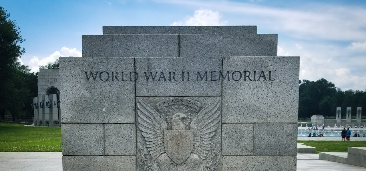 Entrance sign to the World War II Memorial