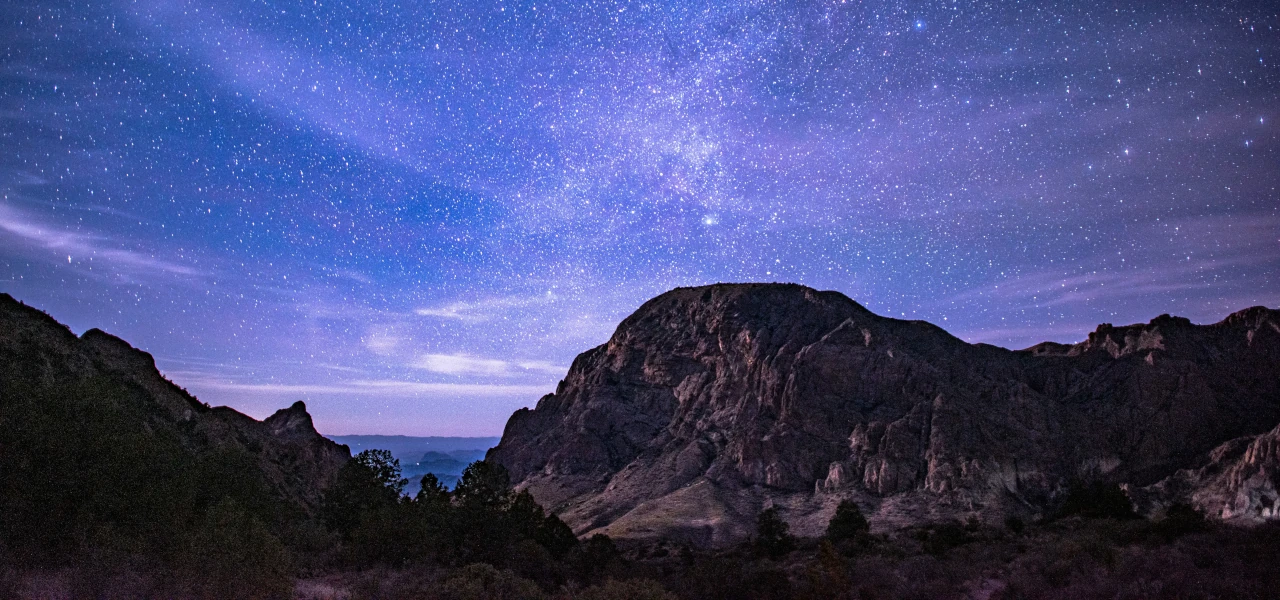 Window View Trail in Big Bend National Park at night