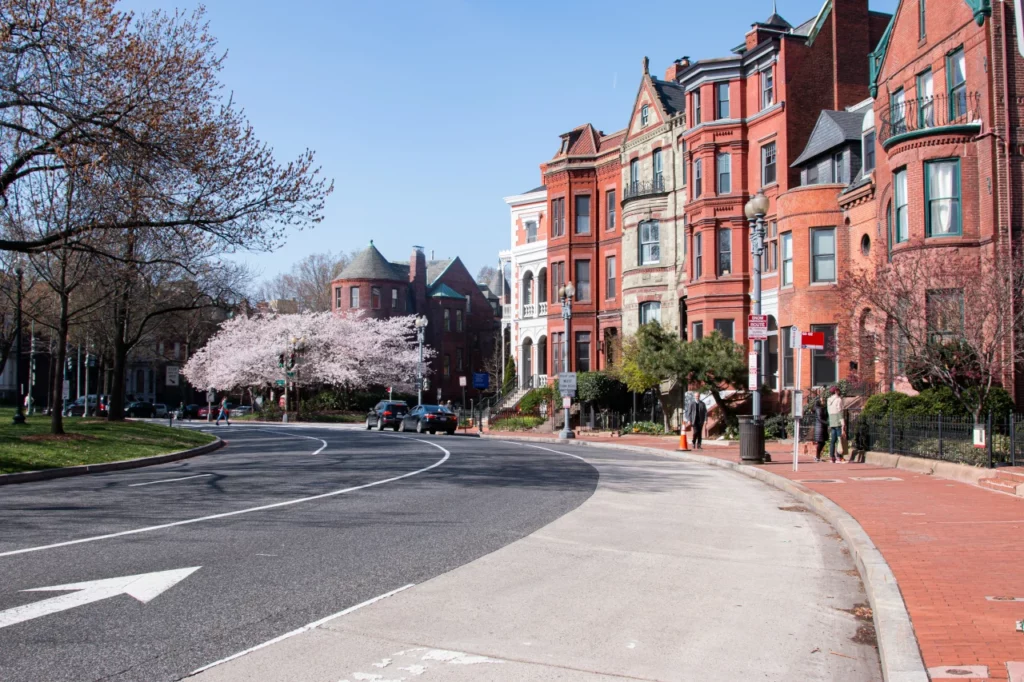 View of a Washington DC neigborhood featuring beautiful townhouses